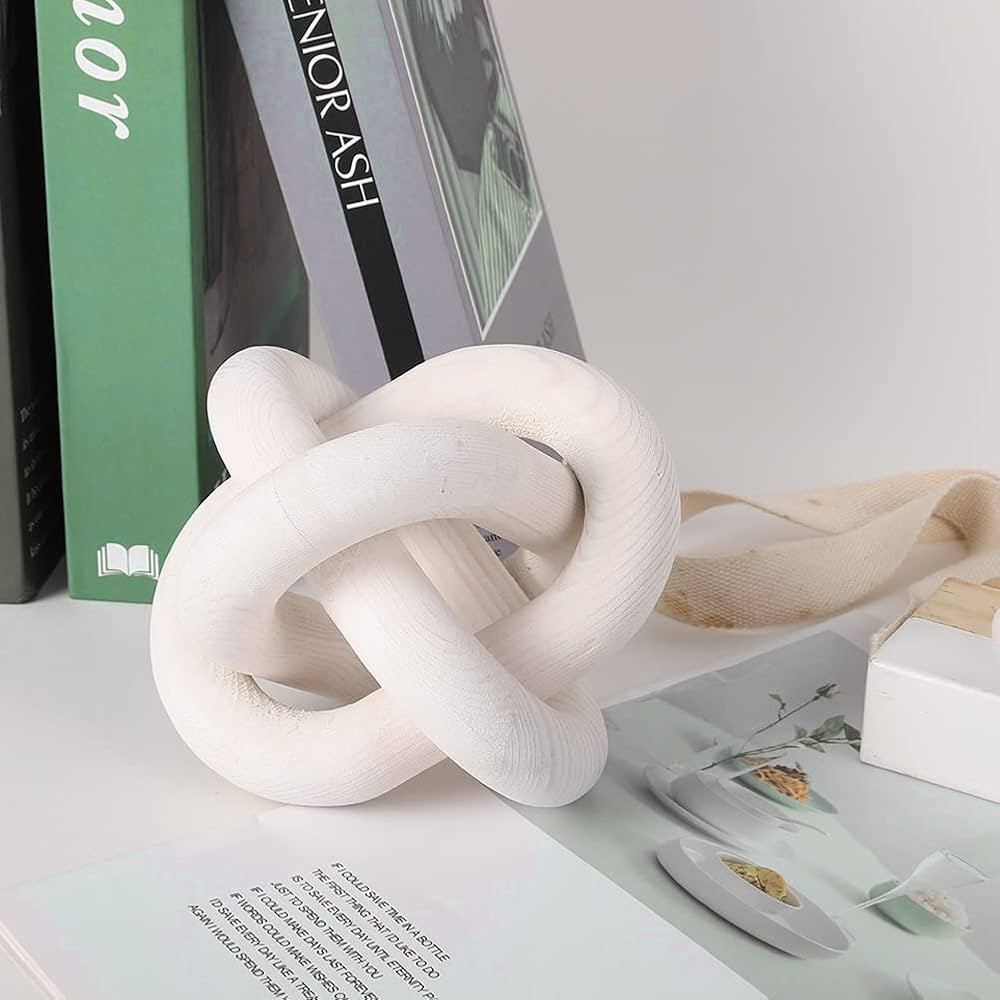 Large Wood Knot Decor, 3-Link Wood Chain Link Decor, Hand Carved Decorative Wood Knot for Coffee ... | Amazon (US)