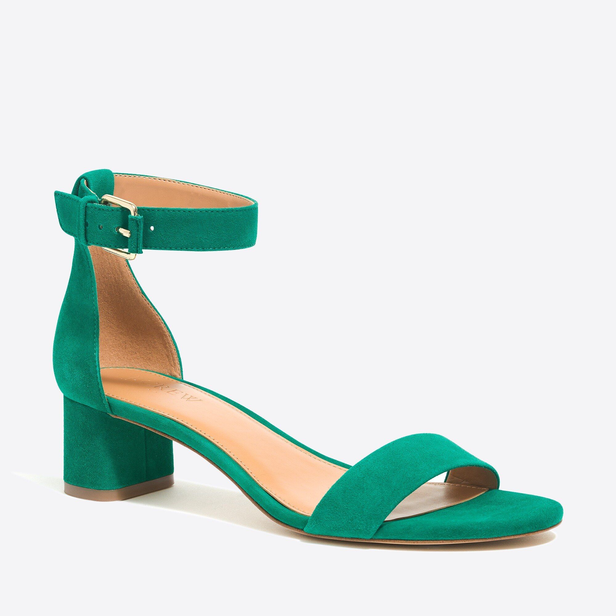 Suede block heel sandals | J.Crew Factory