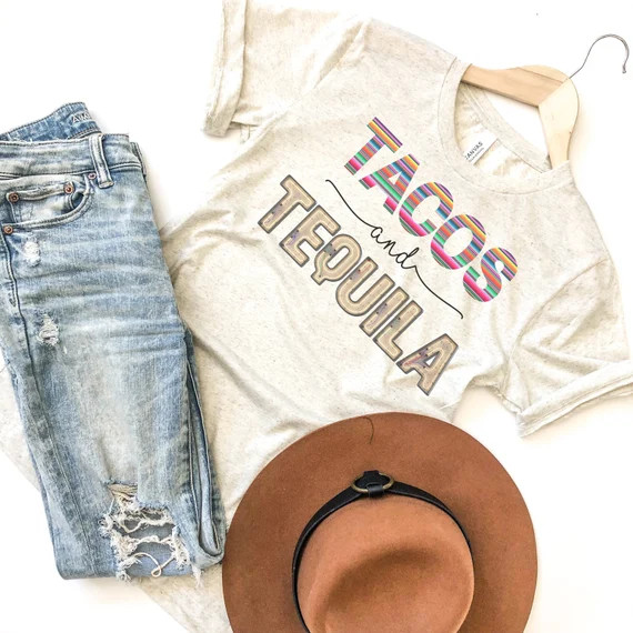 Tacos and Tequila Shirt Cinco De Mayo Shirt Fiesta Shirt | Etsy | Etsy (US)