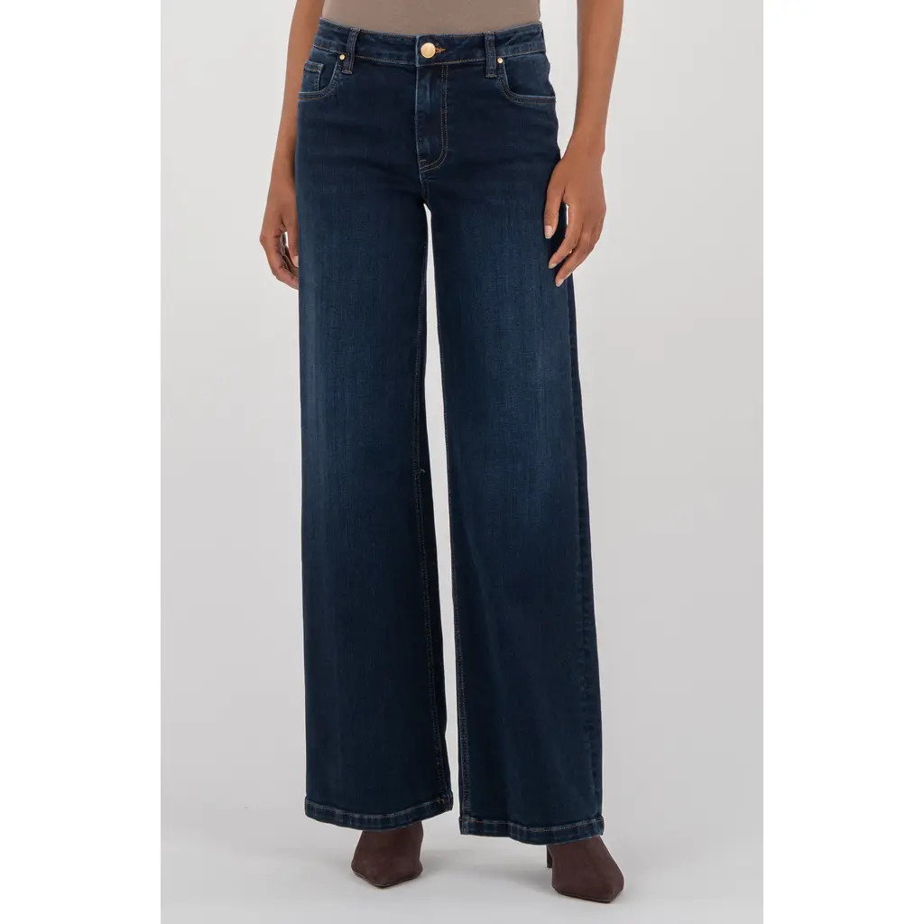 KUT from the Kloth Jean Mid Rise Wide Leg Jeans in Attributable at Nordstrom, Size 14P | Nordstrom