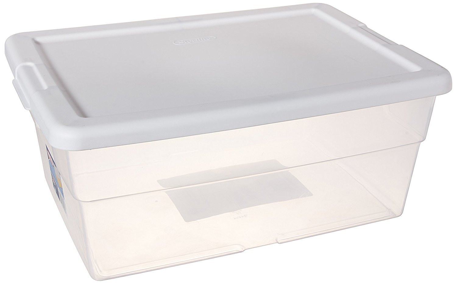Sterilite 16 Quart Basic Clear Storage Box with White Lid (Pack of 2) | Amazon (US)