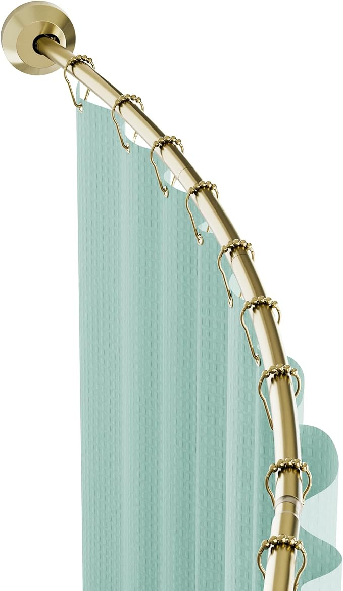 Zenna Home Rustproof Curved Shower Curtain Rod, No Drill Tension or Permanent Mount Adjustable Cu... | Amazon (US)