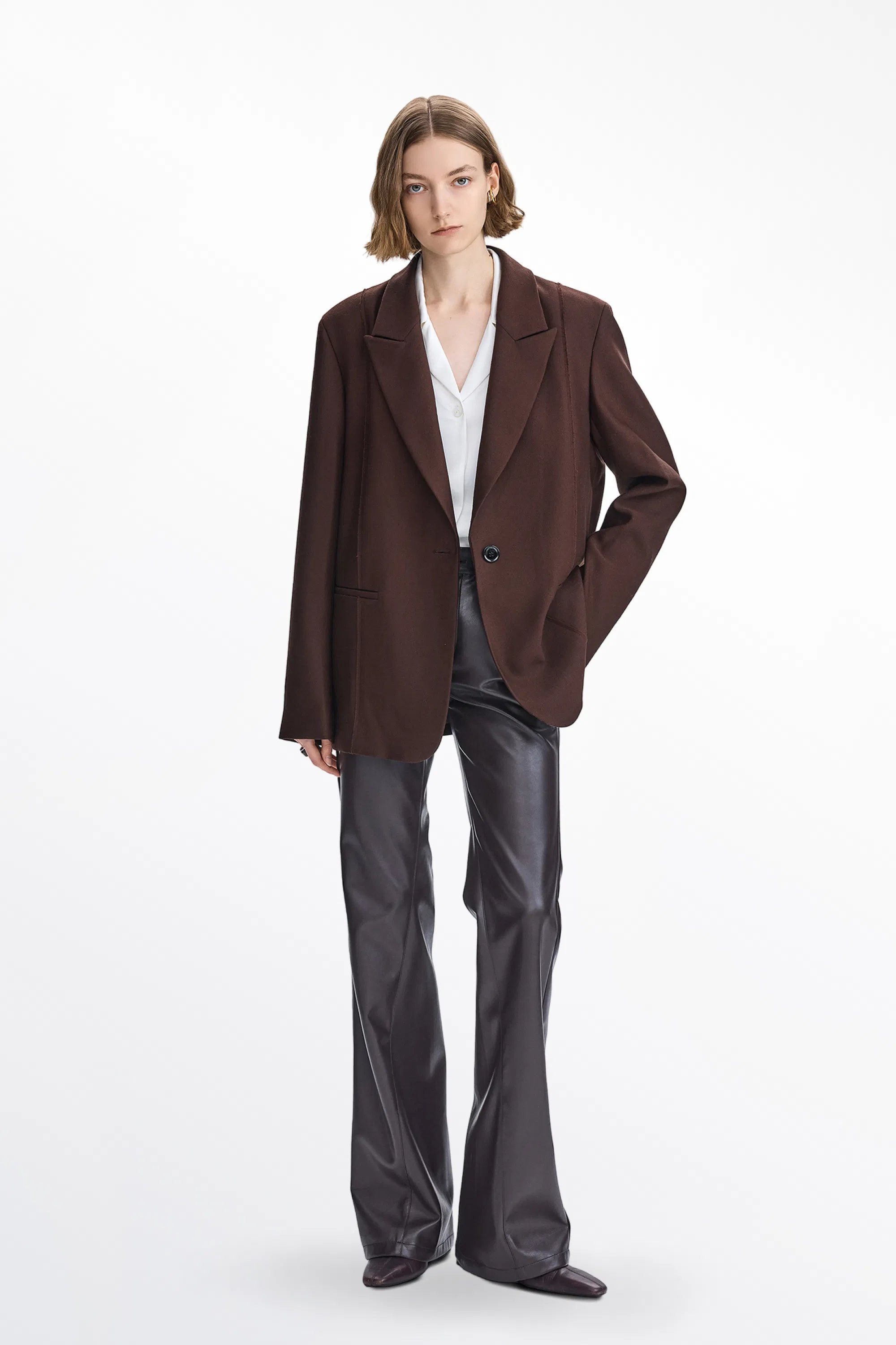 Lygia Raw Edge Blazer in Fine Wool | Fabrique