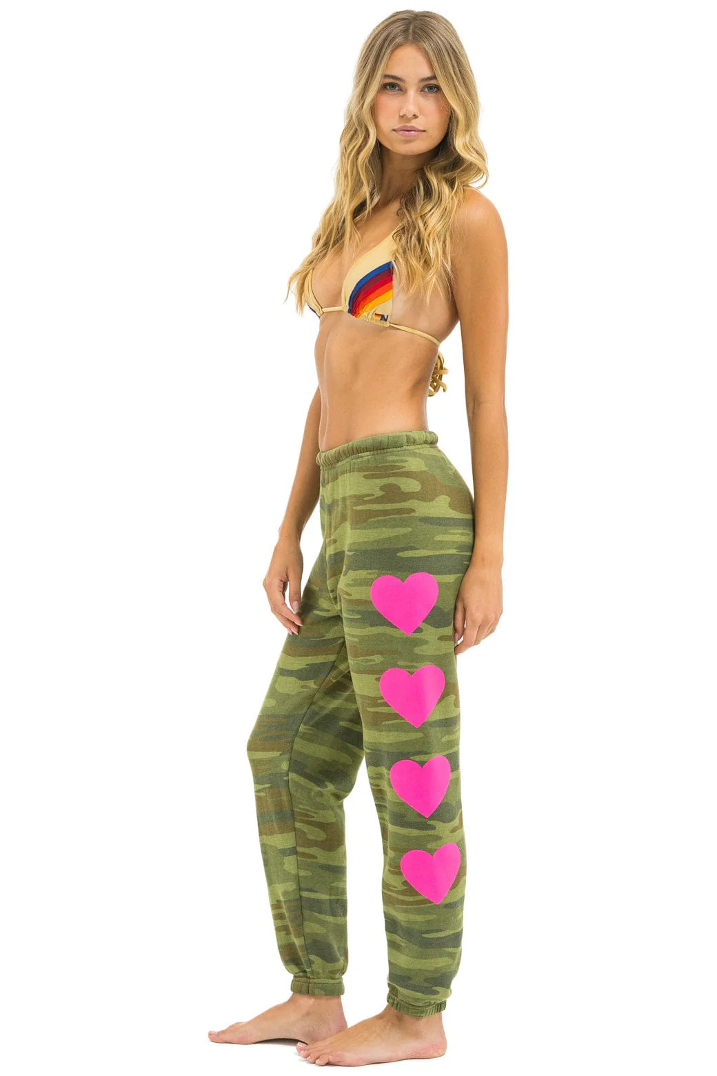 HEART 4 SWEATPANTS - CAMO // NEON PINK | Aviator Nation