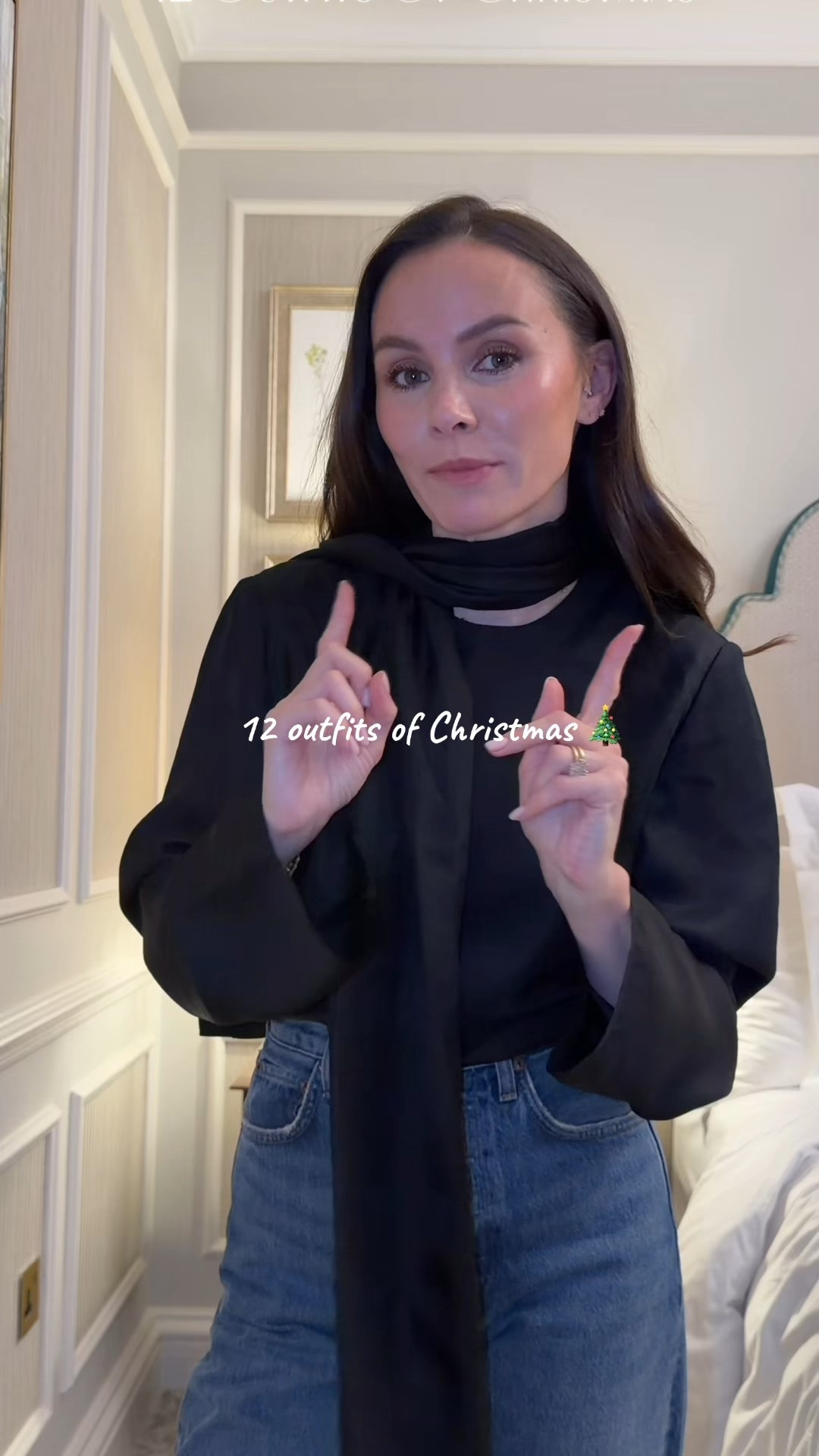 Partywear, party outfit, scar neck top, tie neck top, jeans and top, silk top, denim outfit, burgundy top, blouse, party top, Christmas outfit, party wear inspo 

#LTKuk #LTKxHarveyNichols #LTKfestive