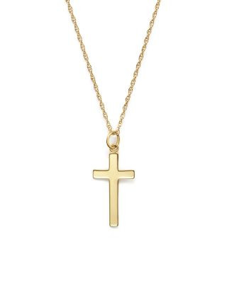 14K Yellow Gold Cross Necklace, 18" | Bloomingdale's (US)