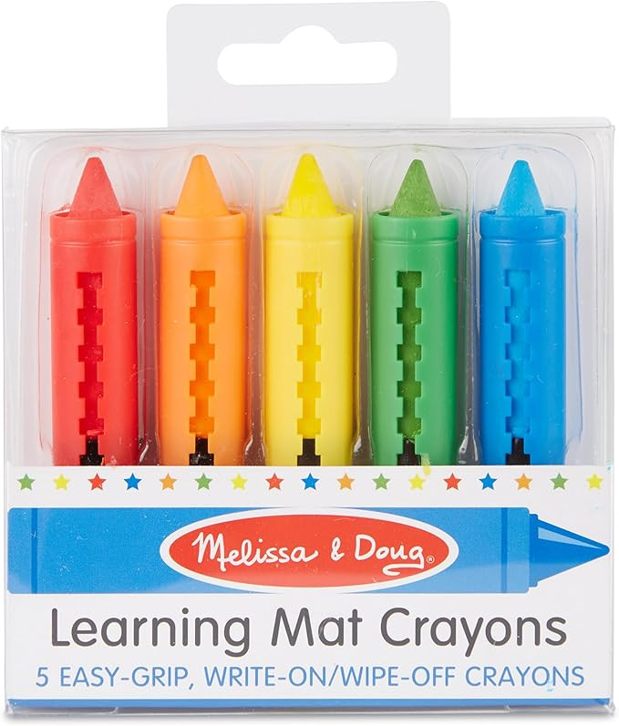 Melissa & Doug Learning Mat Crayons - 5 Colors | Amazon (US)