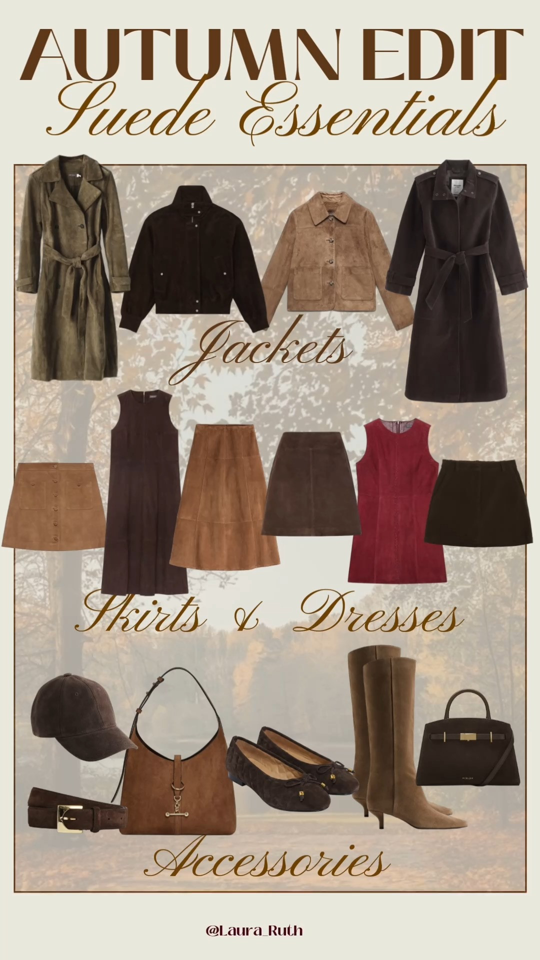 AUTUMN SUEDE EDIT 🤎🍂

I’ve rounded up all the suede essentials you need for the season from jackets, skirts & dresses to the accessories that make every outfit feel instantly more autumnal.

Think suede ballet flats, boots, belts, a classic baseball cap and both small & oversized bags… basically, suede from head to toe 🤎

A timeless texture that works with denim, knitwear, tailoring and dresses alike and these pieces are perfect for building that effortless autumn wardrobe.  

 #LTKuk #LTKautumn #LTKdatenight