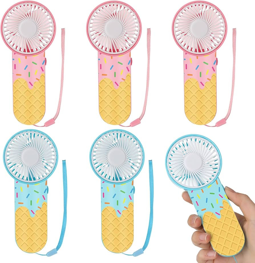 VIHOSE 6 Pcs Mini Portable Baseball Ice Cream Drip Fan Bulk Small Personal Handheld Fan with Lany... | Amazon (US)