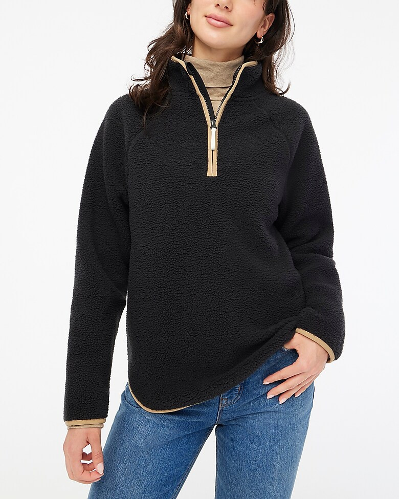 Sherpa half-zip tunic pullover | J.Crew Factory
