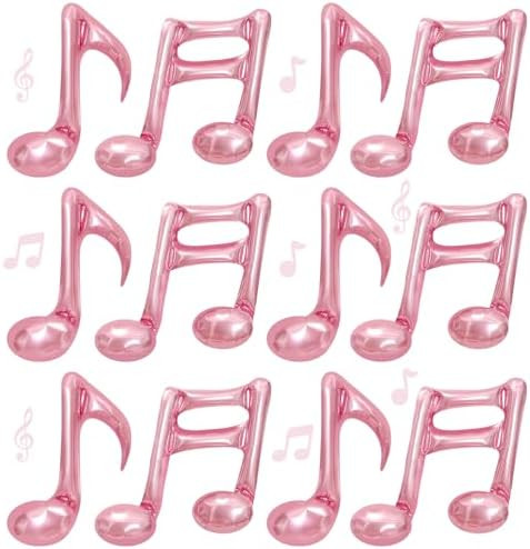 Pink Music Note Balloons, 16Inch 12Pc Pink Quaver Aluminum Foil Balloons for Music Themed Birthda... | Amazon (US)
