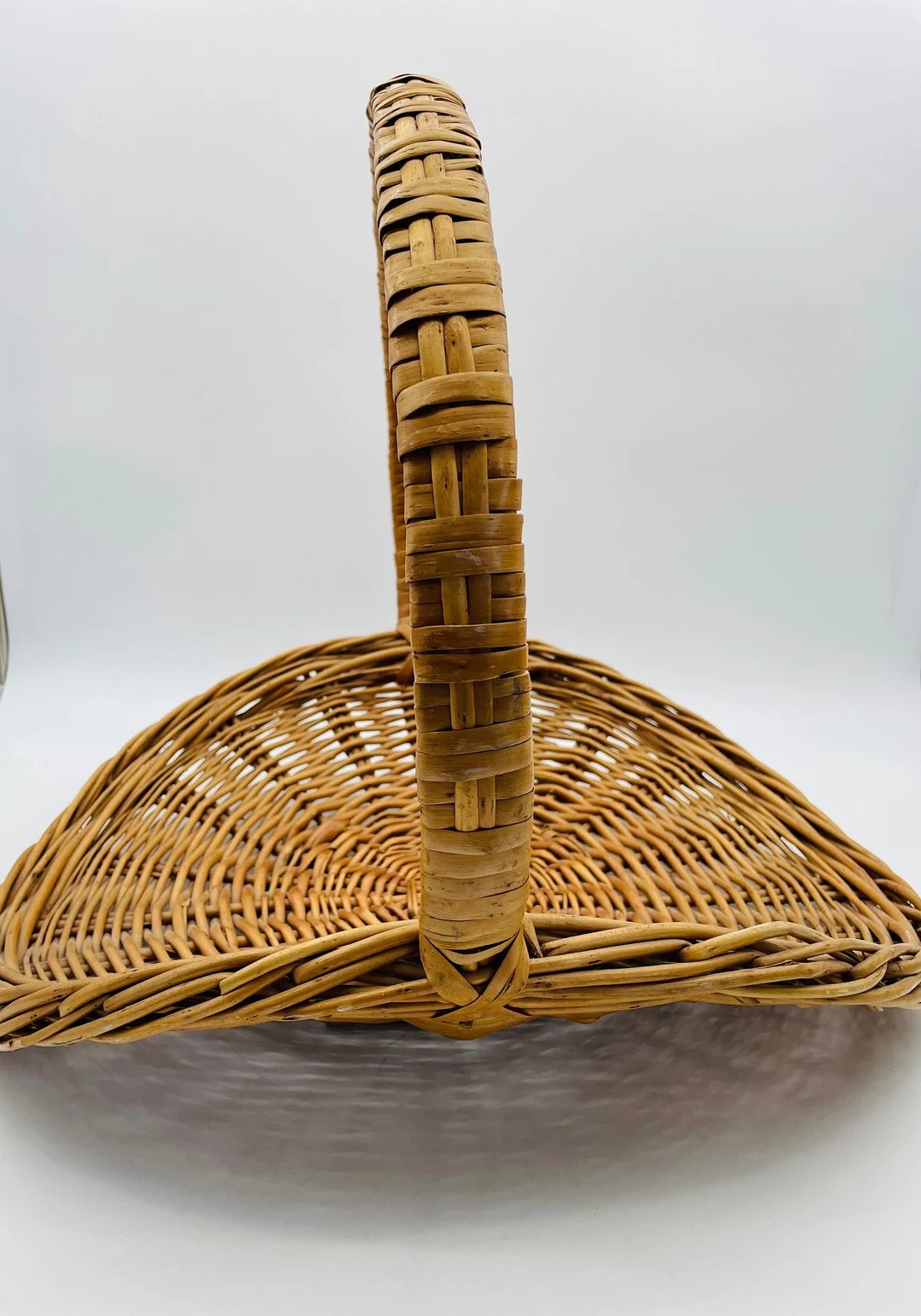 Vintage Large Wicker/willow Flower Gathering Basket - Etsy | Etsy (US)