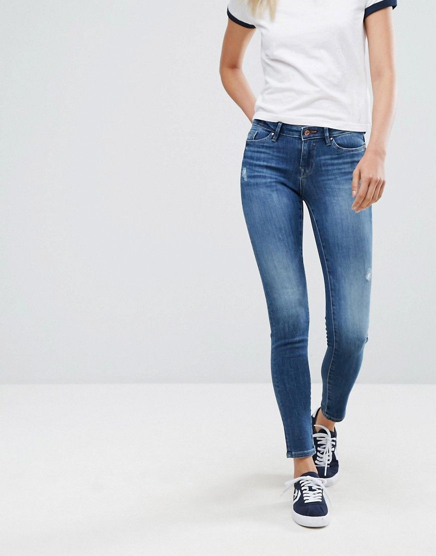 Esprit Distressed Skinny Jeans - Blue | ASOS US
