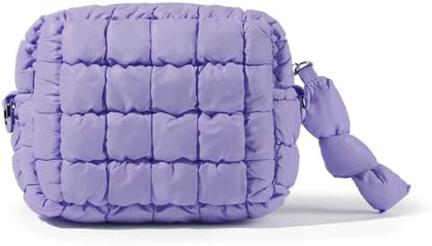 Yarnic Quilted Makeup Bag Puffy Cosmetic Bag, Quilt Travel Toiletry Bag for Women, Cute Puffer Ma... | Amazon (US)