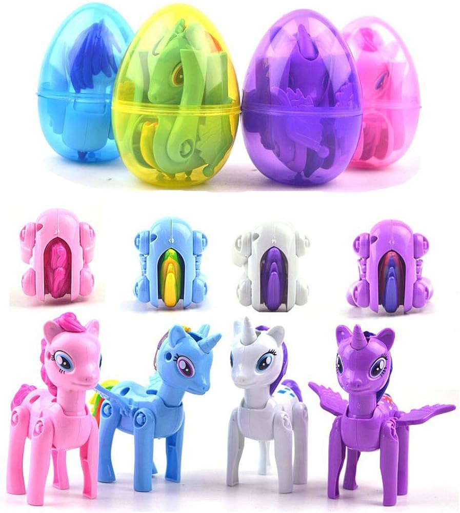 4 Pack Jumbo Unicorn Deformation Easter Eggs with Toys Inside for Kids Boys Girls Toddlers Easter... | Amazon (US)