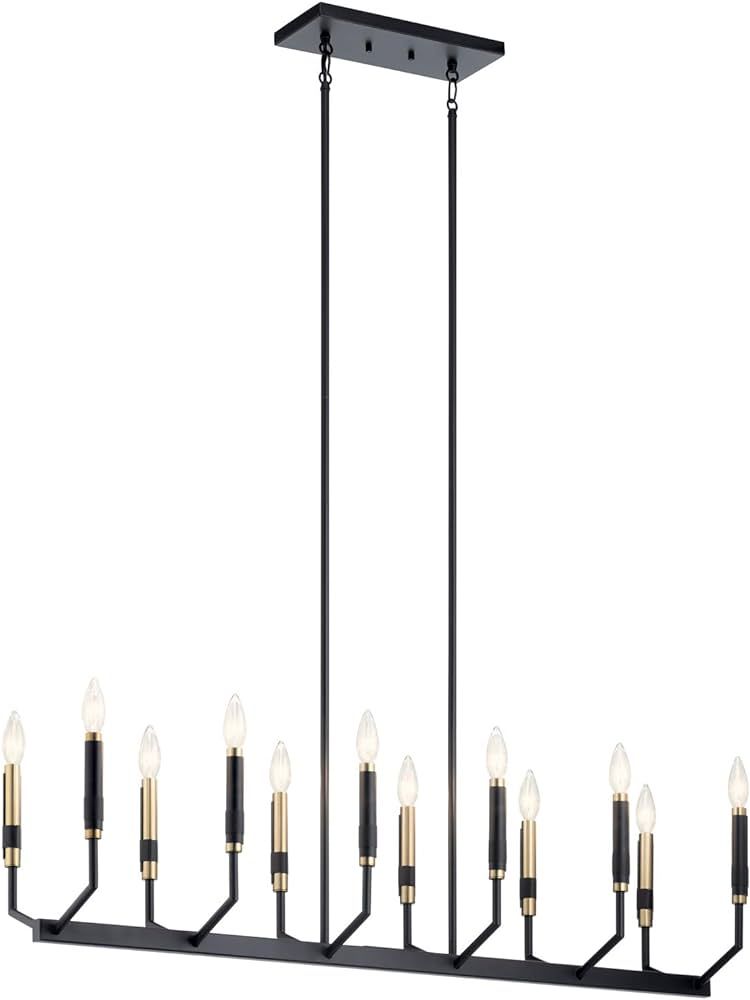 Kichler Lighting Armand 42.75 inch 12 Light Linear Chandelier in Black and Bronze Finish | Amazon (US)