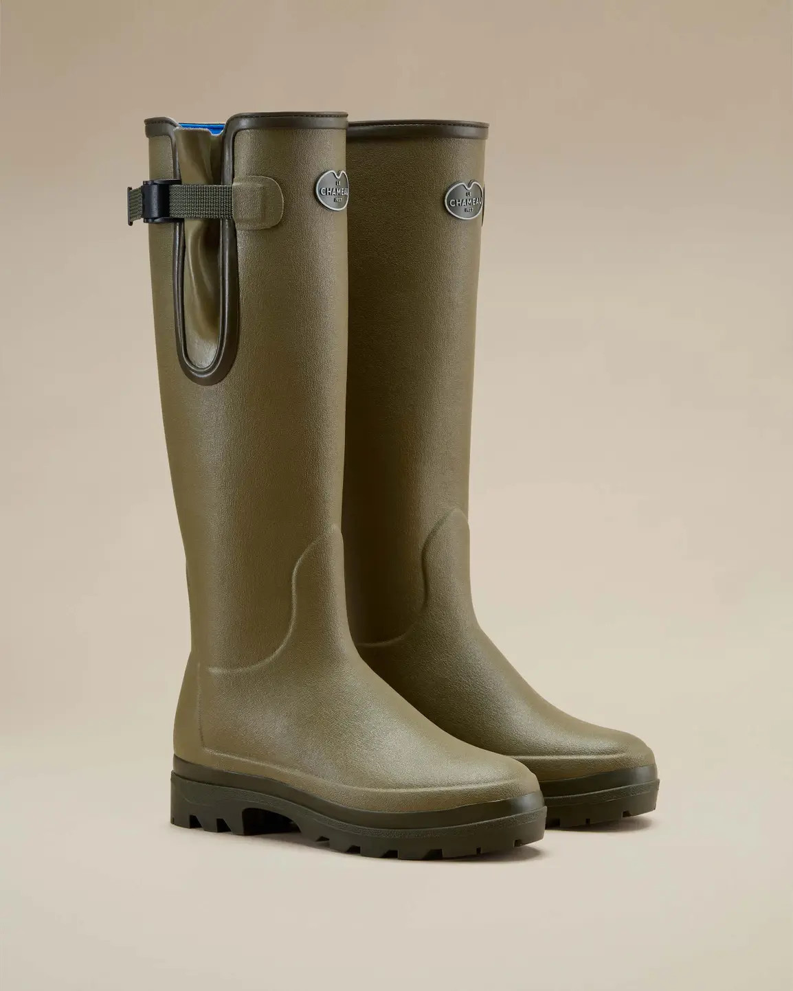 Women's Vierzonord Neoprene Lined Green Wellington Boot Wellington Boots for Fishing | Le Chameau