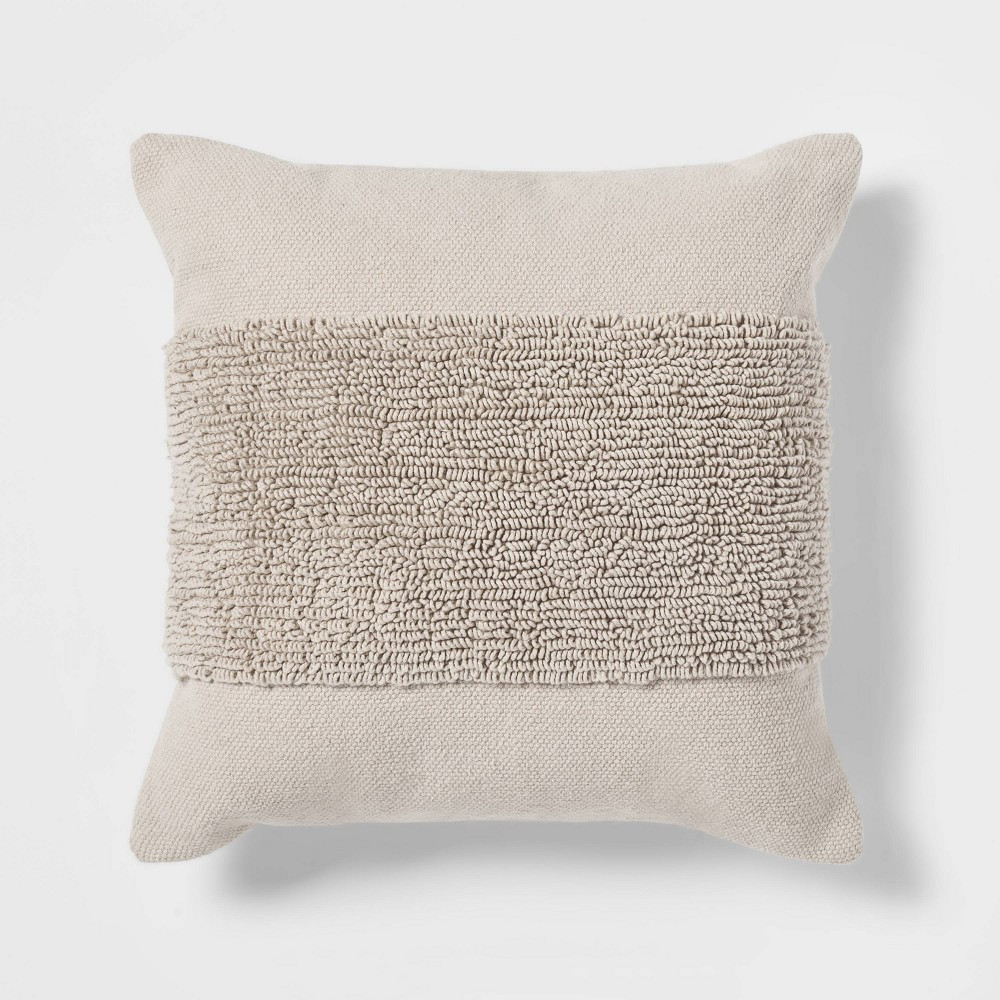 18""x18"" Modern Tufted Square Throw Pillow Neutral - Project 62 | Target