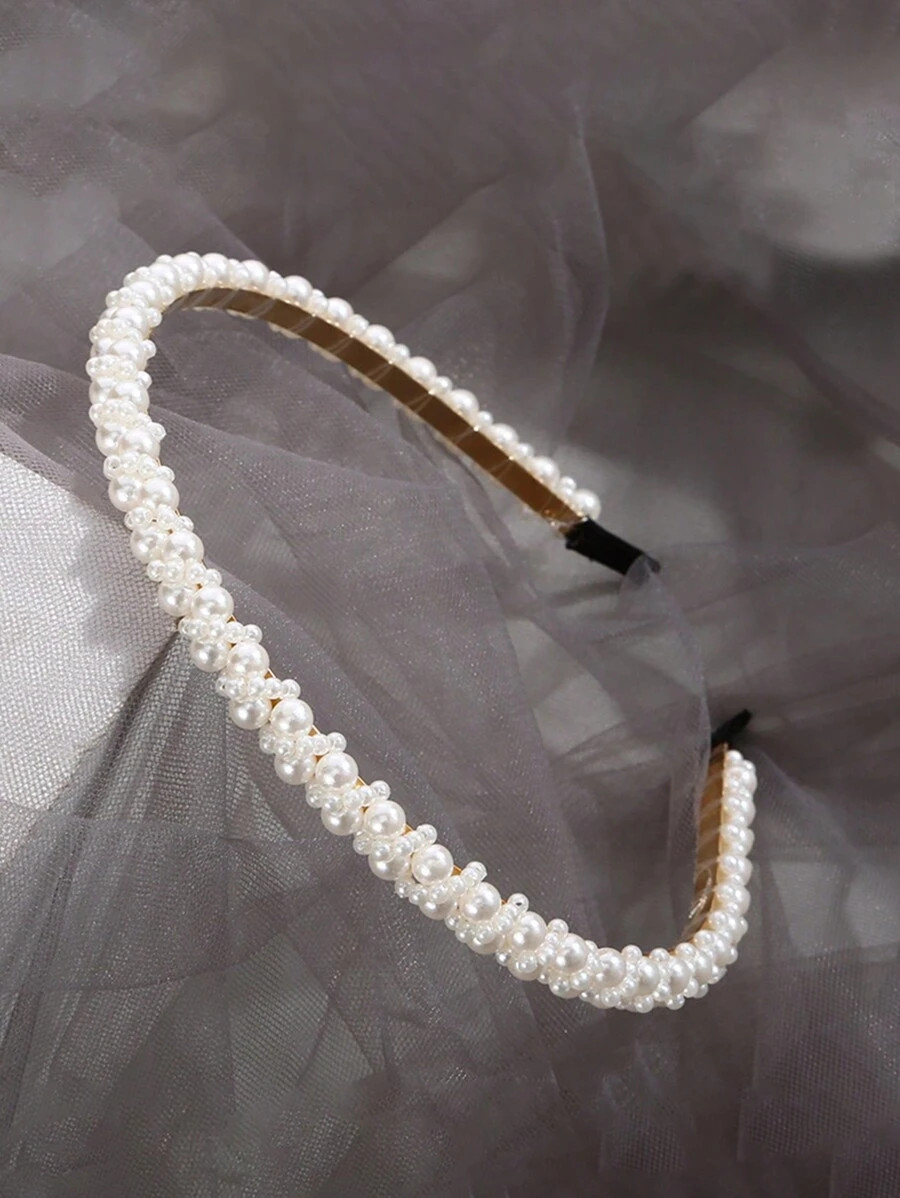 1pc Dainty Pearl Headband, Fresh Headpiece For Brides, Bridesmaids Valentine's Day Accessories,We... | SHEIN