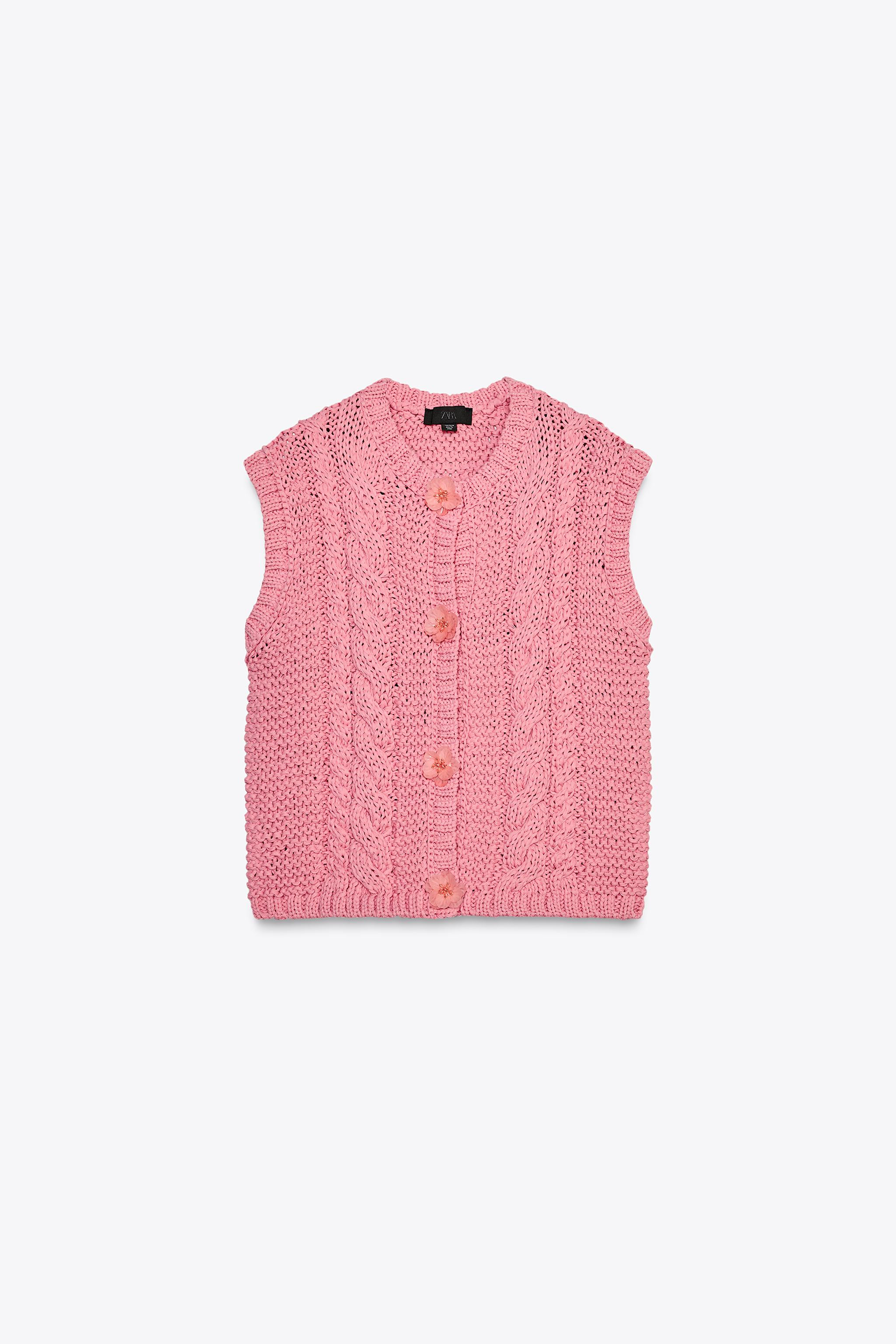FLOWER BUTTON KNIT VEST | Zara US