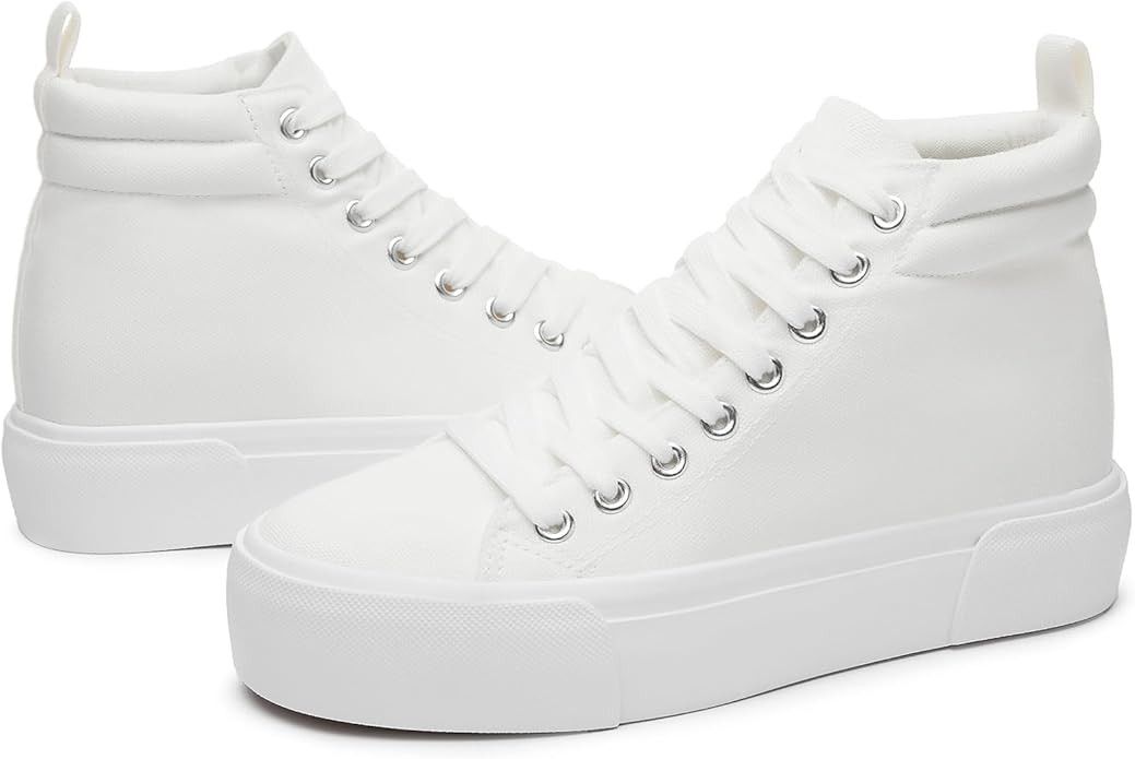 yageyan Womens high top Sneakers Womens Platform Shoes White Sneakers for Womens Walking Casual S... | Amazon (US)