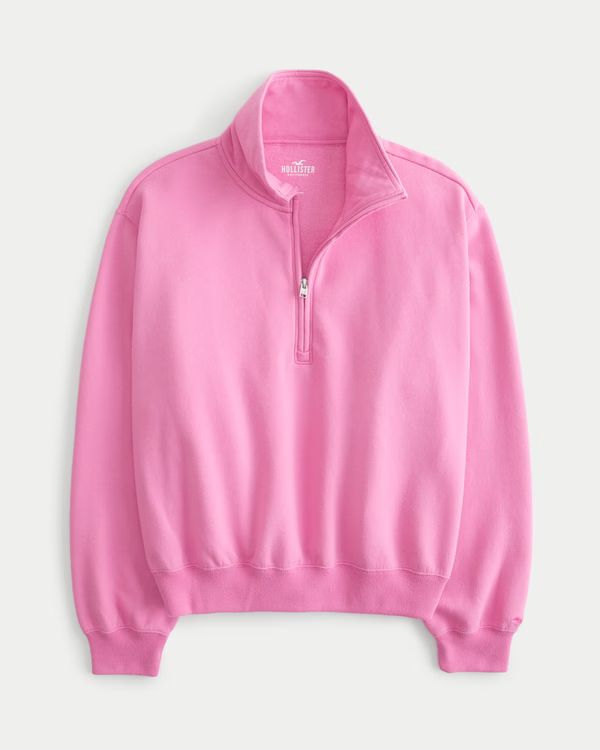 Hollister Feel Good Fleece Easy Half-Zip Sweatshirt | Hollister (US)