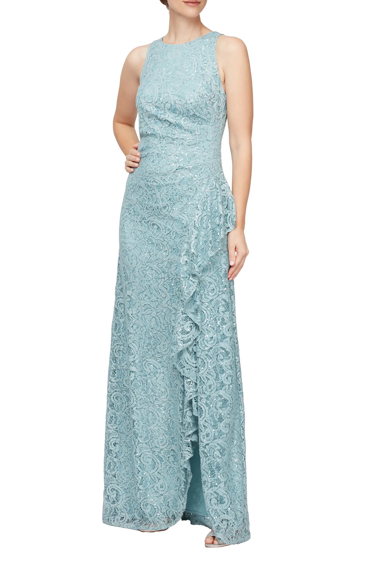 Ruffle Sequin Lace Gown | Nordstrom