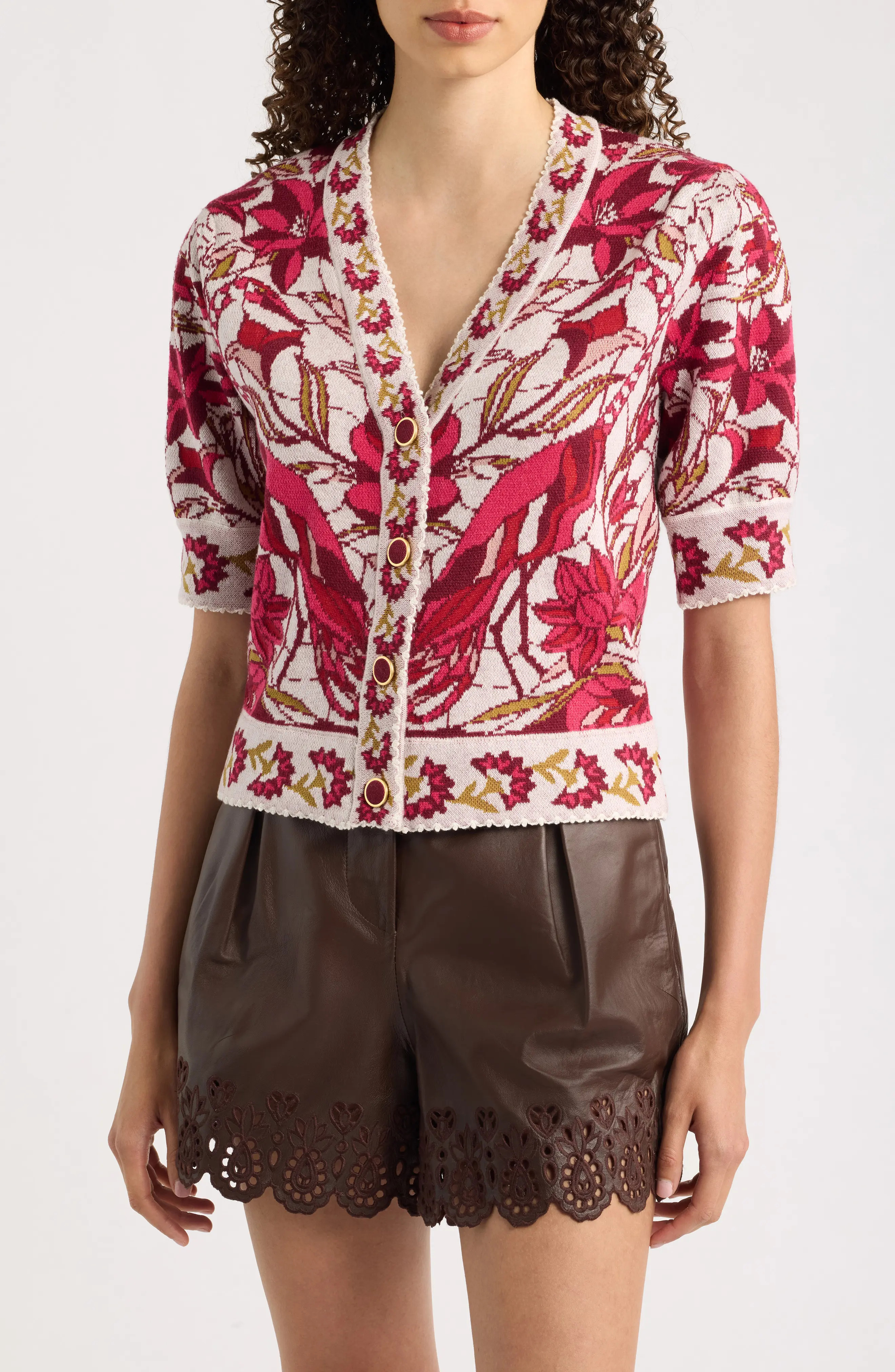 Stained Glass Print Button-Up Cardigan (Women) | Nordstrom | Nordstrom