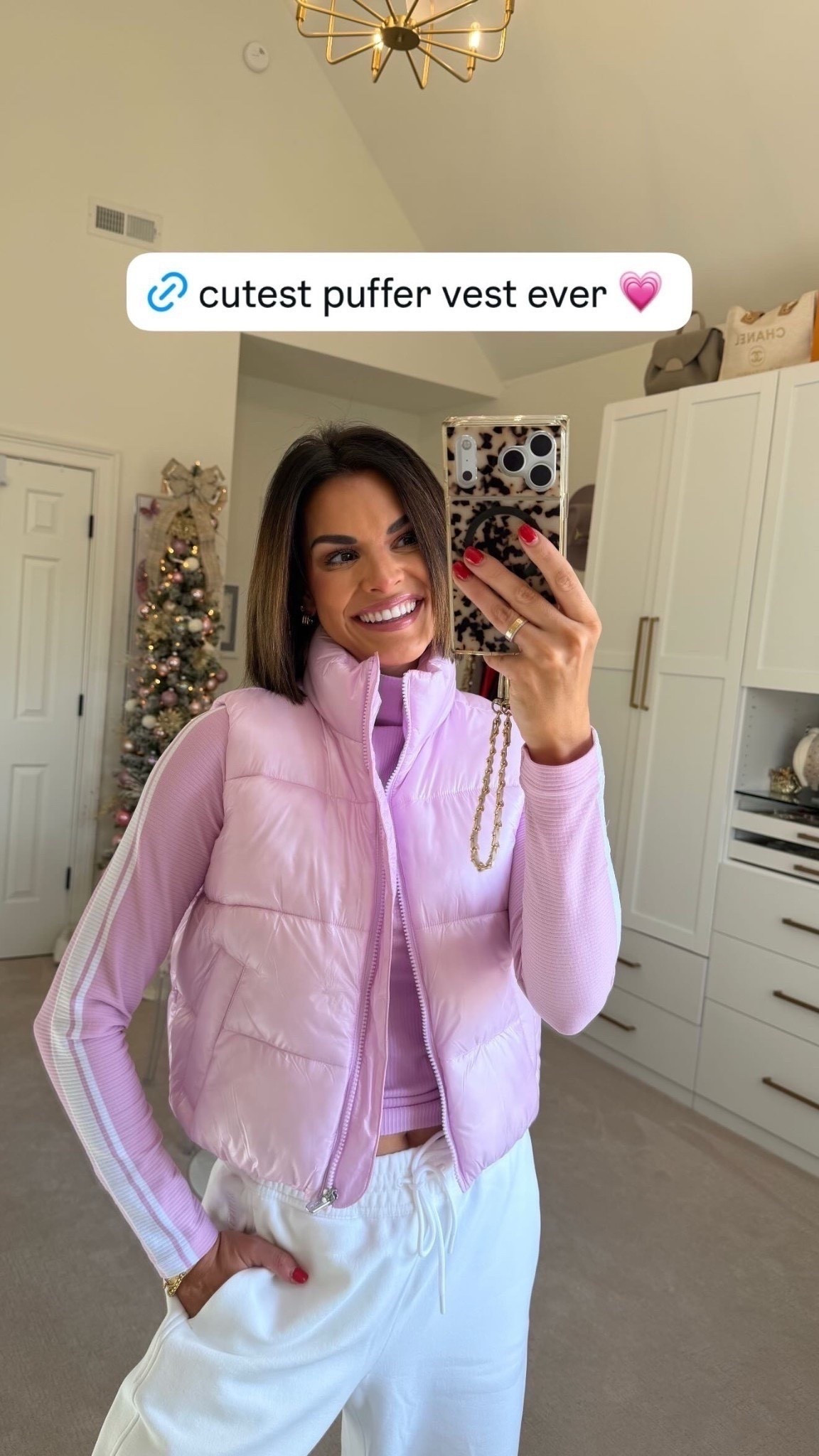 Cutest puffer vest ever!! 🎀

White barrel pants are on sale for under $30 🤍

Wearing XS in everything 

Puffer vest, athleisure, turtle neck, pink vest, baby pink outfit, Athleta outfit, spring outfits, Katy Harrell 

#LTKSaleAlert #LTKSeasonal
