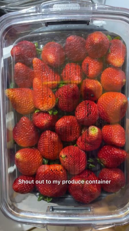 Shoutout to our favorite produce storage containers! Check out how well our strawberries did in this refrigerator produce container! Berries, grapes, even fresh cut fruits last so much longer in these clear produce organizers. 

Everything stays fresh and stored at in its optimal conditions - with air flow vents that can be closed airtight or left open for air flow depending on the needs of the food you’re storing. Additionally, things that need extra humidity get it via a water tray or otherwise produce stays high and dry in water draining / colander style straining containers. 

You can choose to wash your produce first and then store (this is what I do with all the fruits my kids love to snack on) wash first so it’s ready to eat! 
OR 
Choose to wash your produce items when you’re ready to use them. Often times I store veggies unwashed and then wash them in the container (that strains off water) then use as needed. 

You can even store cut produce in these boxes too! The excess juice run off into the drip tray to keep fruit from getting waterlogged. 

I cannot sing their praises enough because they keep the fresh produce accessible and visible in the refrigerator so my kids eat it all before it goes to waste. This is must have for kitchen organization!


#LTKhome #LTKfindsunder100 #LTKfamily

#LTKVideo #LTKHome