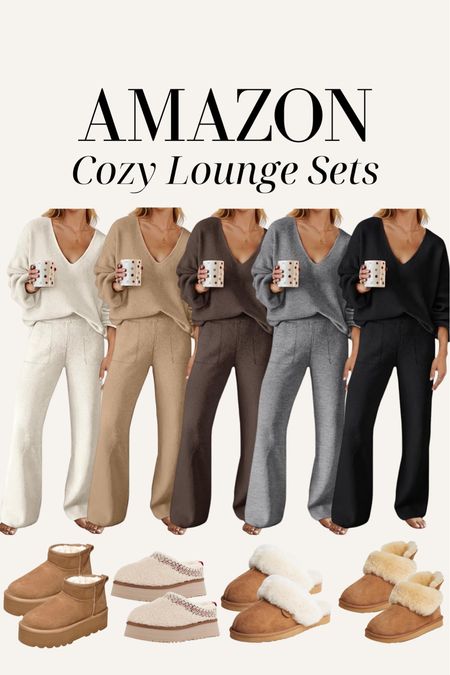 Amazon neutral lounge sets! Cozy Loungewear, athleisure, Ugg similar slippers

#LTKfindsunder100 #LTKstyletip #LTKshoecrush