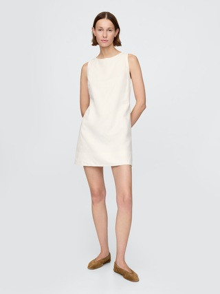 Linen-Blend Mini Shift Dress | Gap (CA)