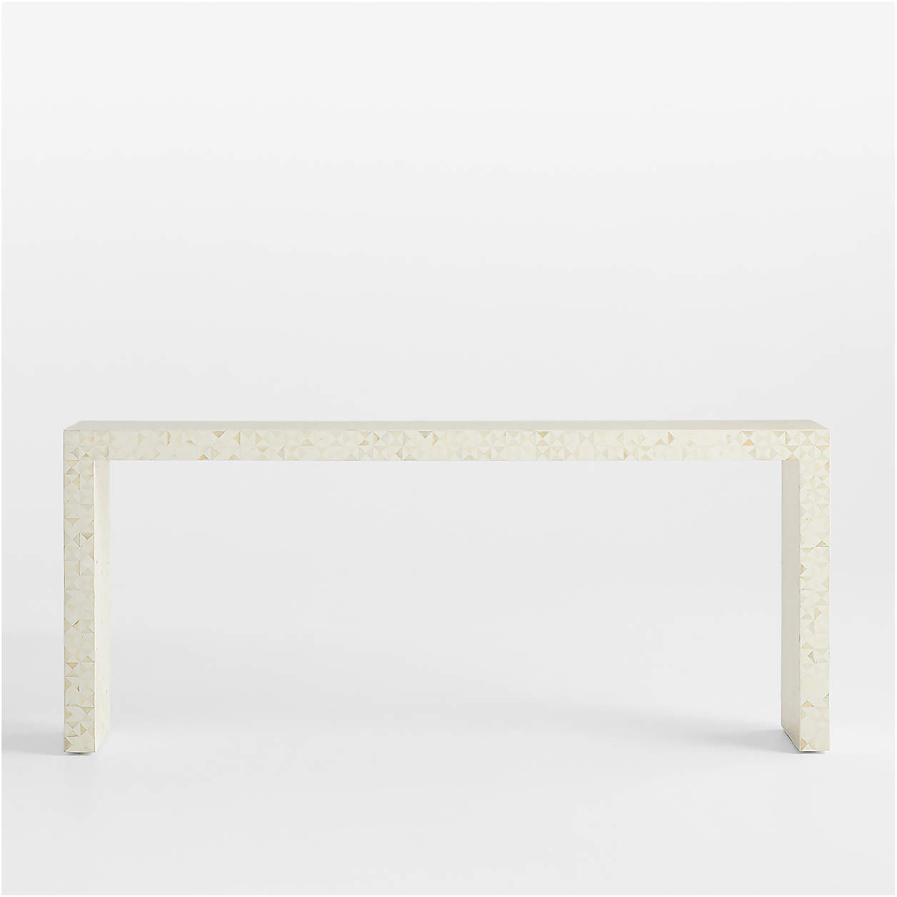 Intarsia Rectangular Off-White Mosaic Resin 72" Console Table + Reviews | Crate & Barrel | Crate & Barrel