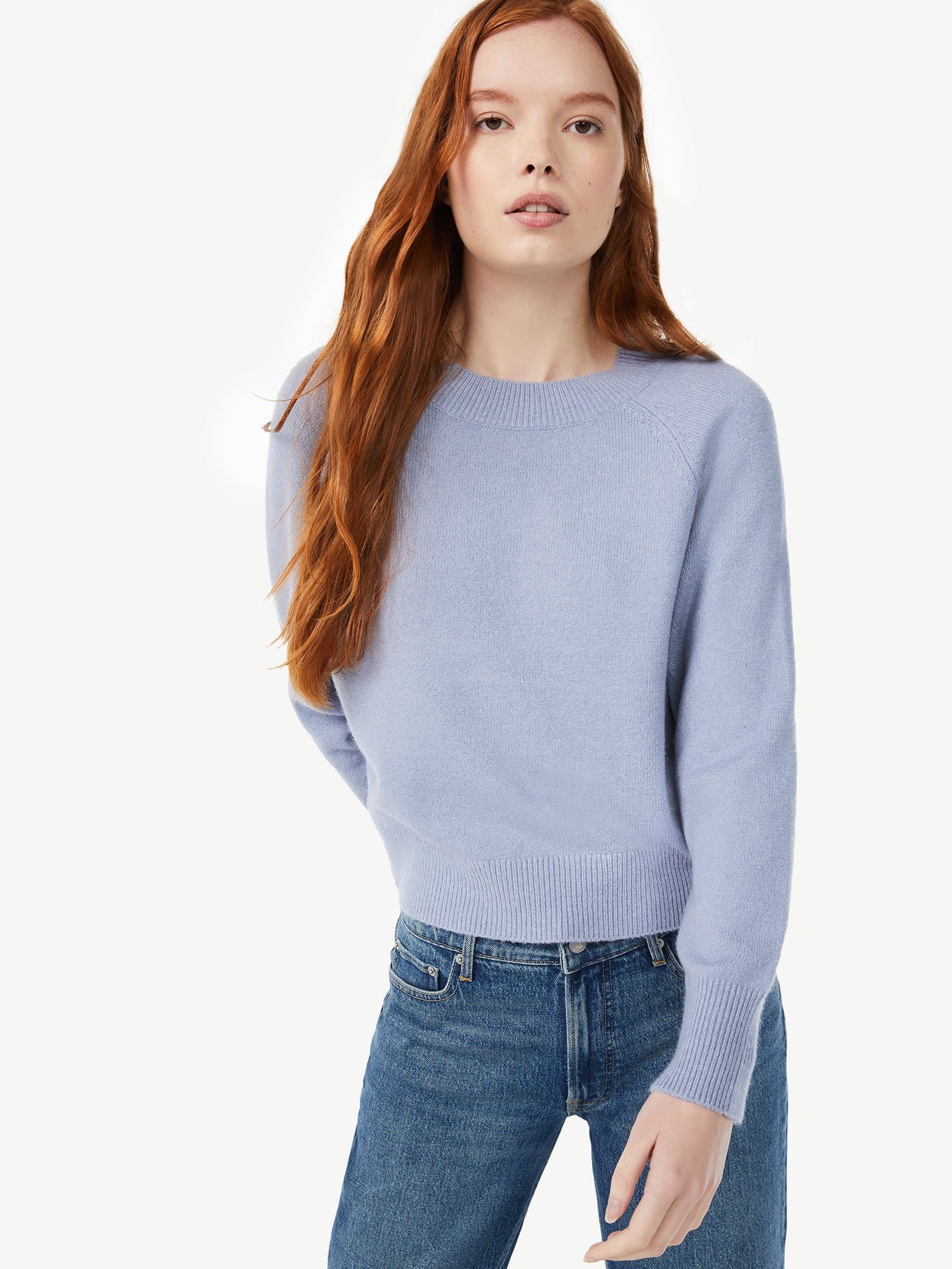 Free Assembly Women's Slouchy Sweater with Raglan Sleeves | Walmart (US)