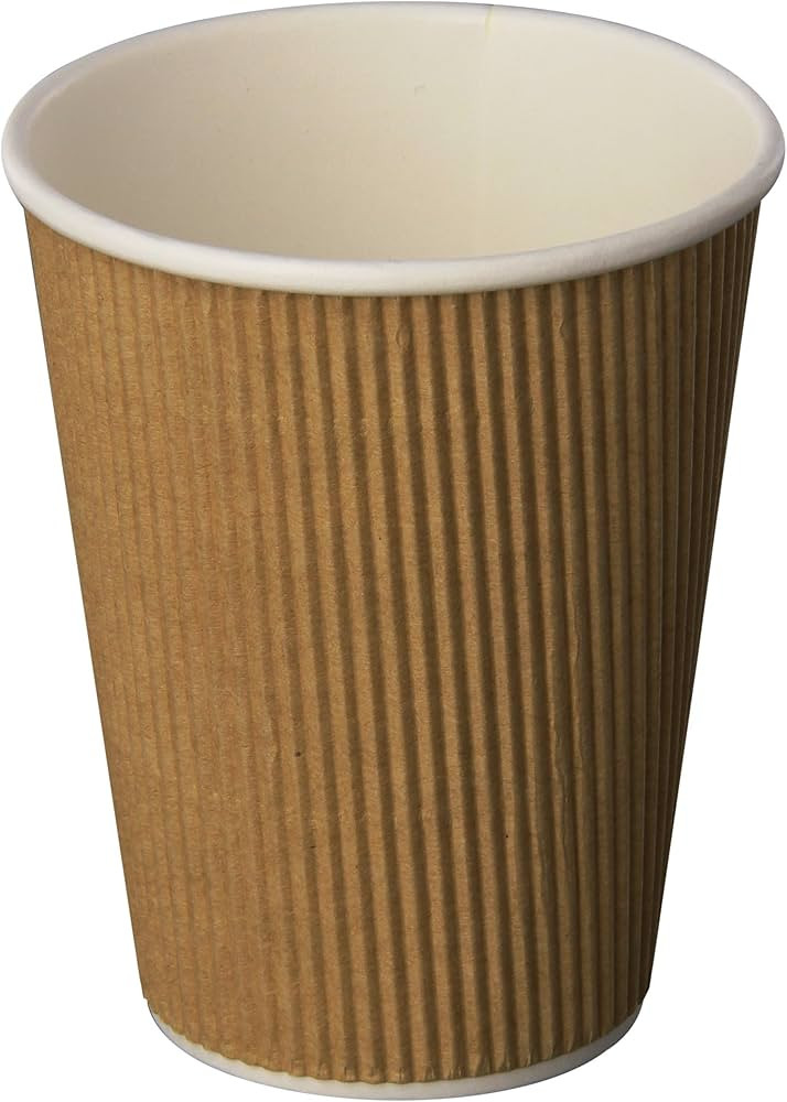 Genuine Joe GJO11260PK Insulated Ripple Hot Cup, 12-Ounce Capacity (Pack of 25),Brown | Amazon (US)