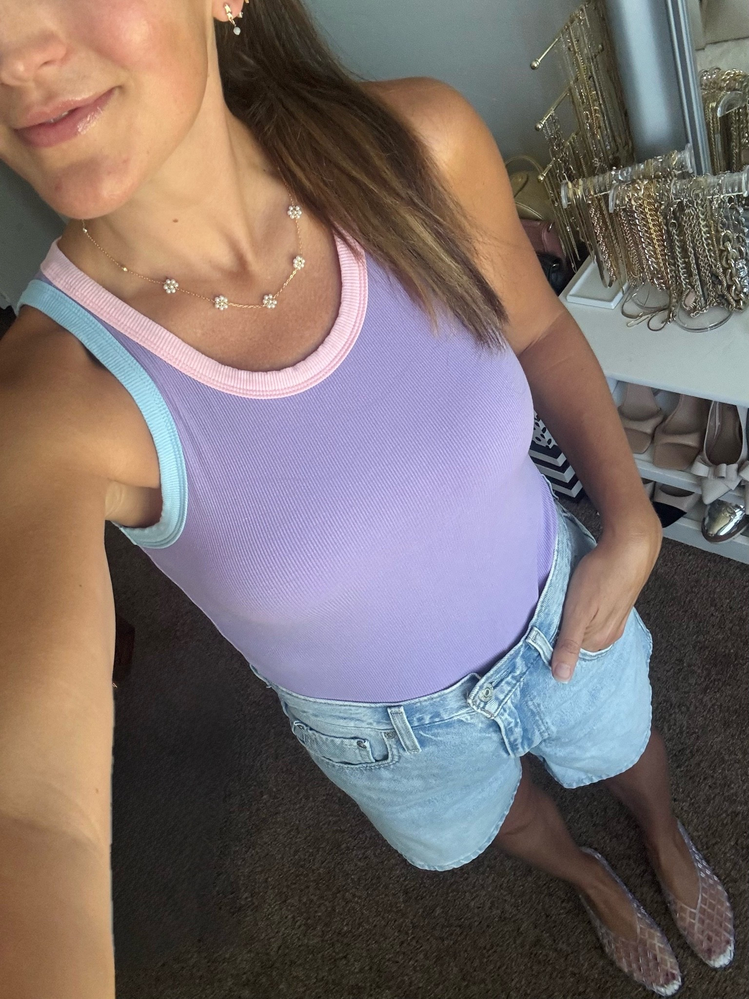 Feeling very 90’s 🌞

- Shirt; wearing a small.
- Shorts wearing a 27 (the cinch waist is SO helpful if you’re between sizes!)
- Jellies: TTS

#LTKootd #LTKmomlife #LTKSaleAlert