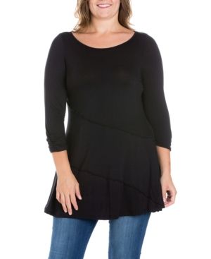 Women's Plus Size Ruched Sleeves Swing Tunic Top | Macys (US)