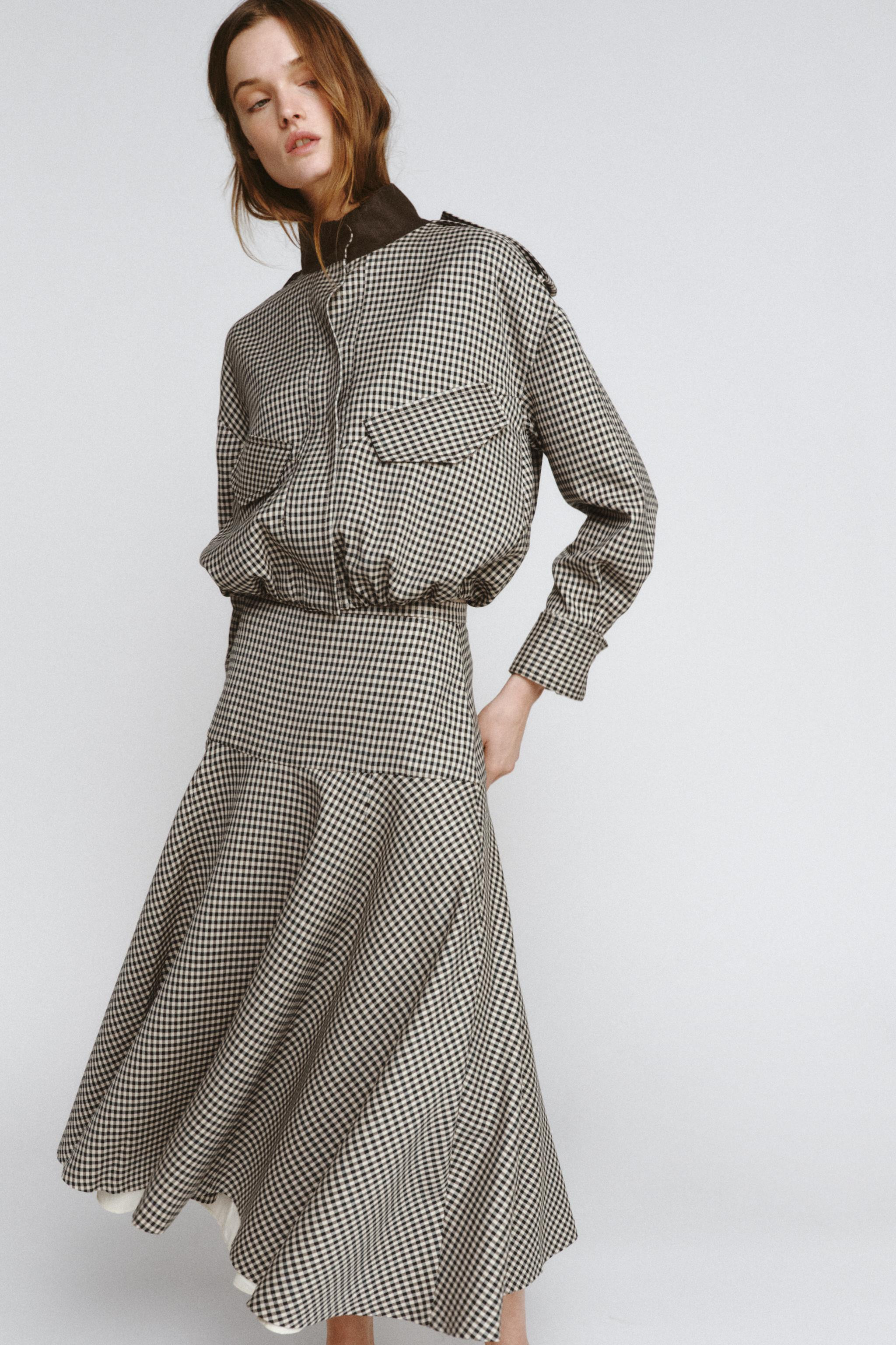 ZW COLLECTION CHECK BOMBER JACKET | Zara UK