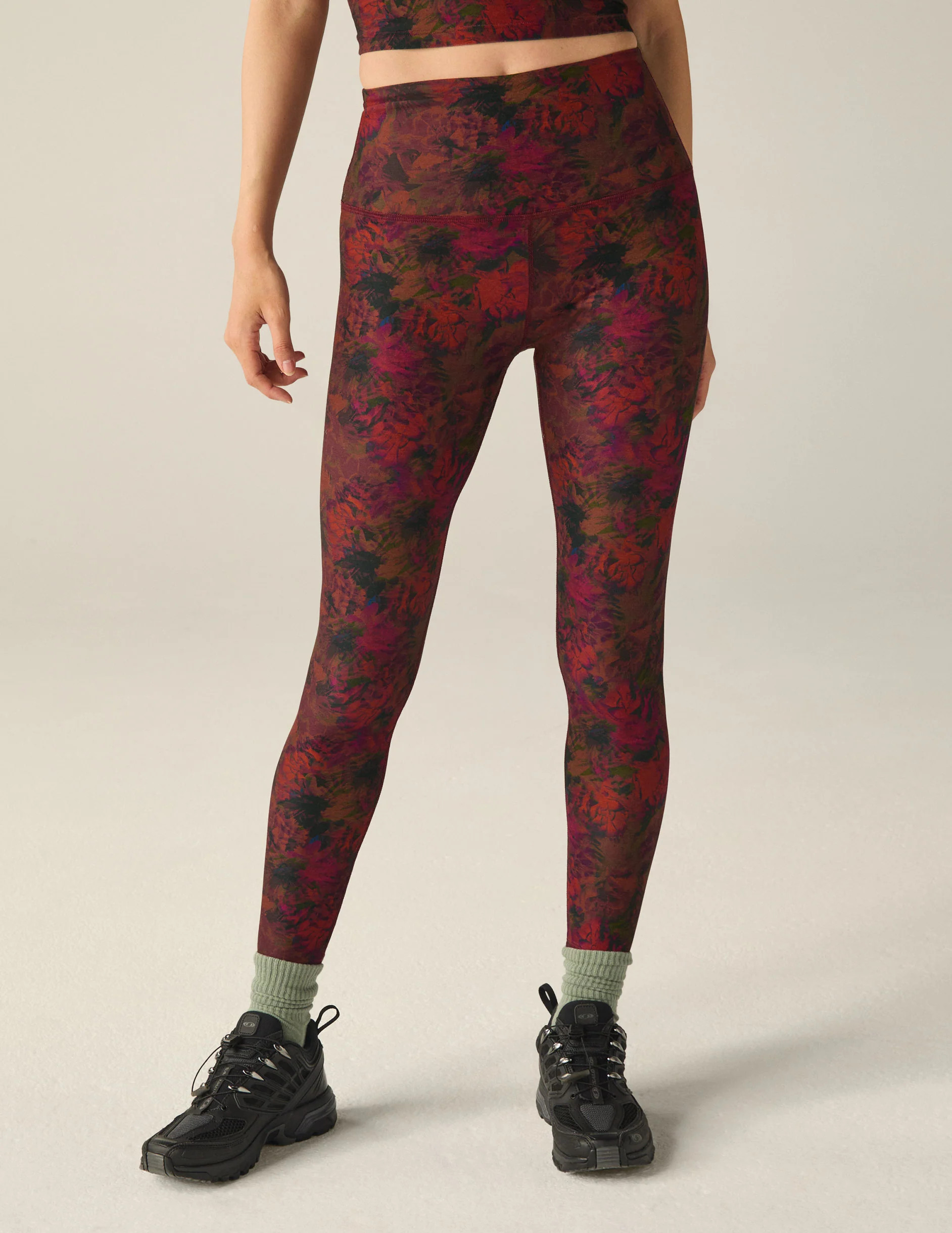 Midnight Floral SoftMark High Waisted Midi Legging | Beyond Yoga | Beyond Yoga