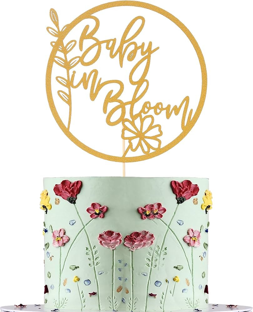 Baby in Bloom Cake Topper - Flower Theme Baby Shower Cake Topper, Floral Baby Shower Gender Revea... | Amazon (US)