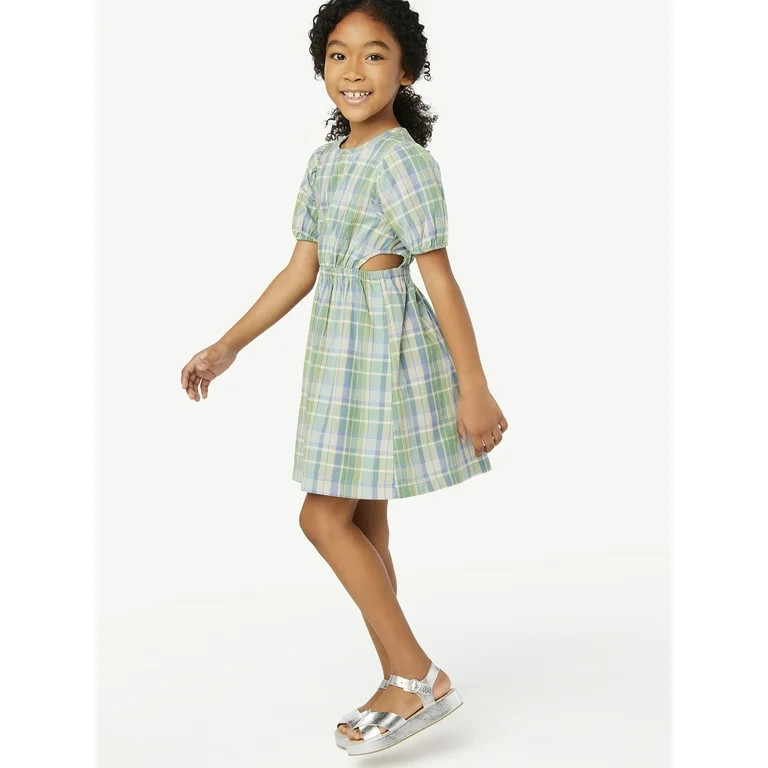 Free Assembly Girls Cut Out Madras Dress, Sizes 4-18 | Walmart (US)