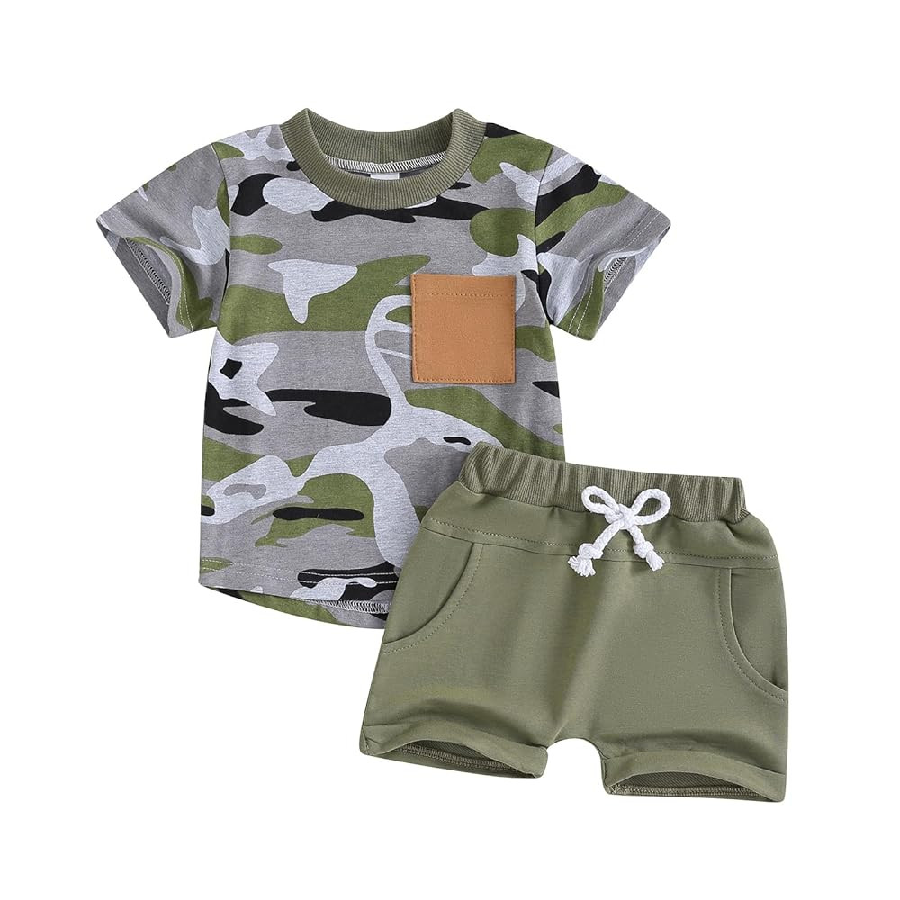 Toddler Baby Boy Clothes Summer Short Sleeve T Shirt and Shorts Cute Infant Baby Boy Outfits Clot... | Amazon (US)