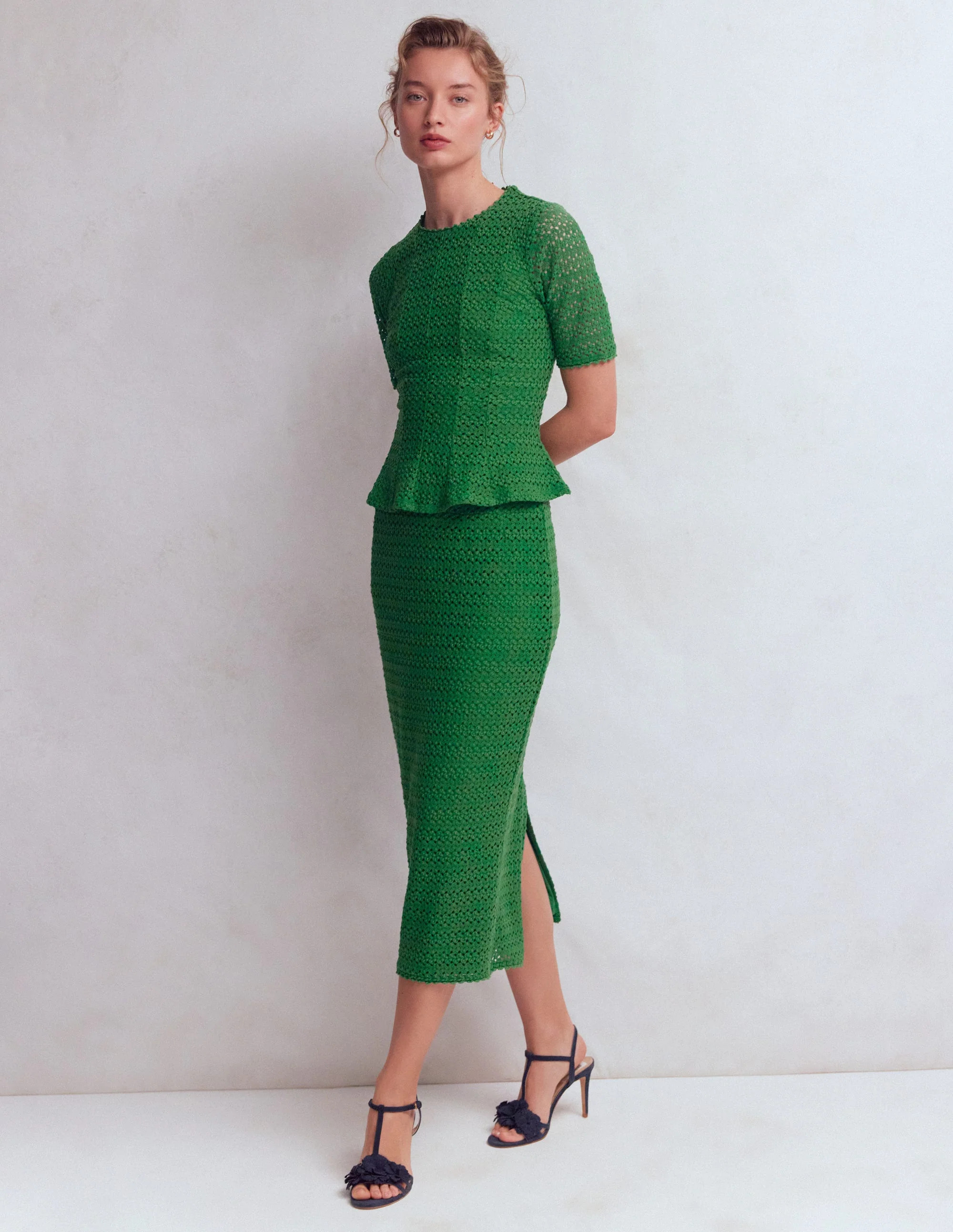 Lace Pencil Skirt-Fresh Green | Boden DE