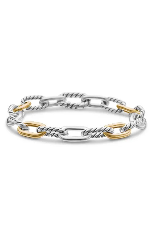 David Yurman Madison® Sterling Silver & 18K Yellow Gold Chain Bracelet, 8.5mm in Sterling Silver Yellow Gold at Nordstrom, Size Medium | Nordstrom