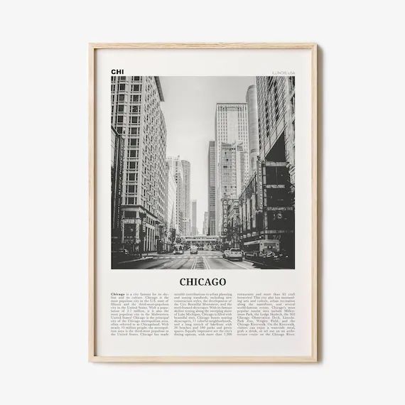 Chicago Print Black and White Downtown, Chicago Wall Art, Chicago Poster, Chicago Photo, Chicago ... | Etsy (US)
