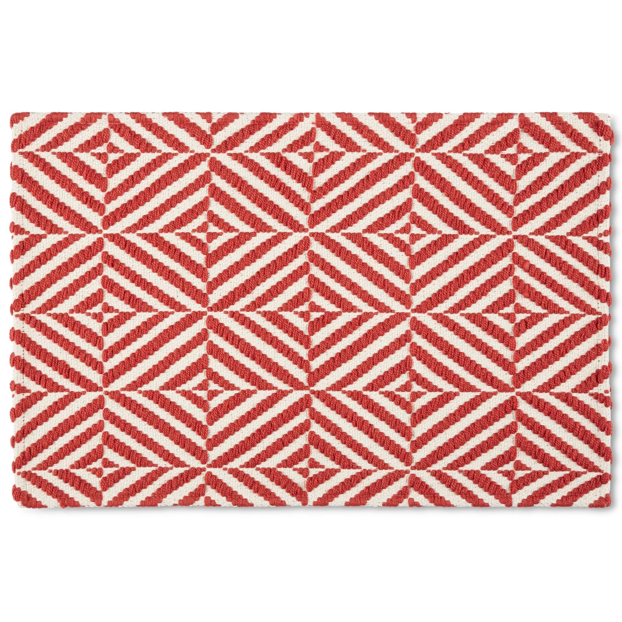 Mainstays Montana Woven Fabric Mat, 18"x27", Red, Available in Multiple Colors | Walmart (US)