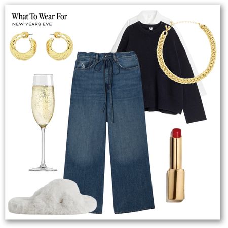 New Year’s Eve cosy chilled outfits ✨

Cashmere jumper, jeans, arket, cos, high street, slippers, gold jewellery

#LTKstyletip #LTKSeasonal #LTKeurope