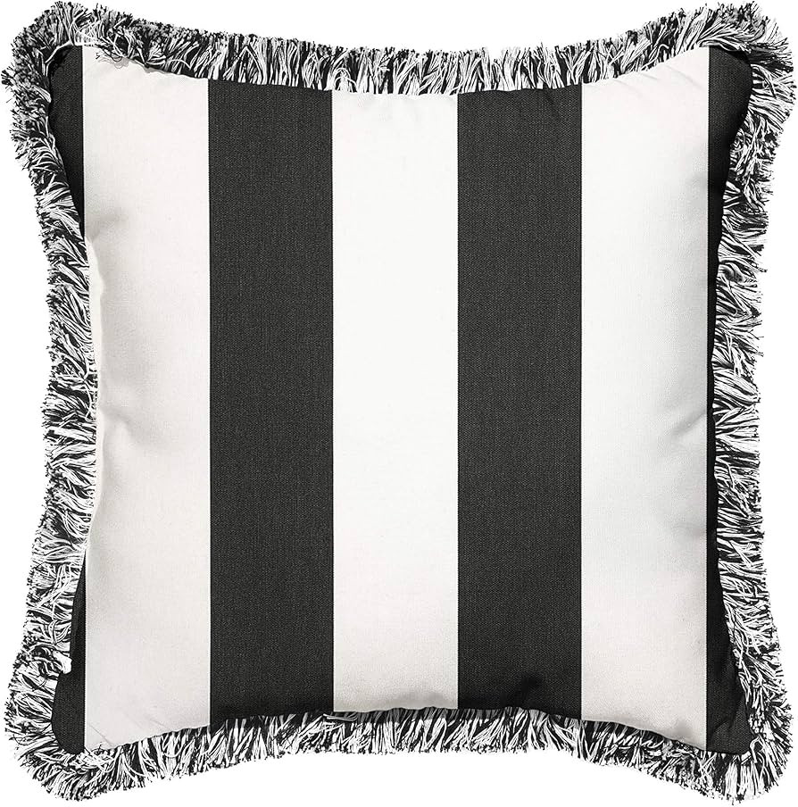 Sorra Home x Sunbrella Cabana Classic Indoor/Outdoor Square Pillow with Fringe | Amazon (US)