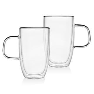 Double Wall 15 oz. Crystal Handled Mug (Set of 2) | The Home Depot
