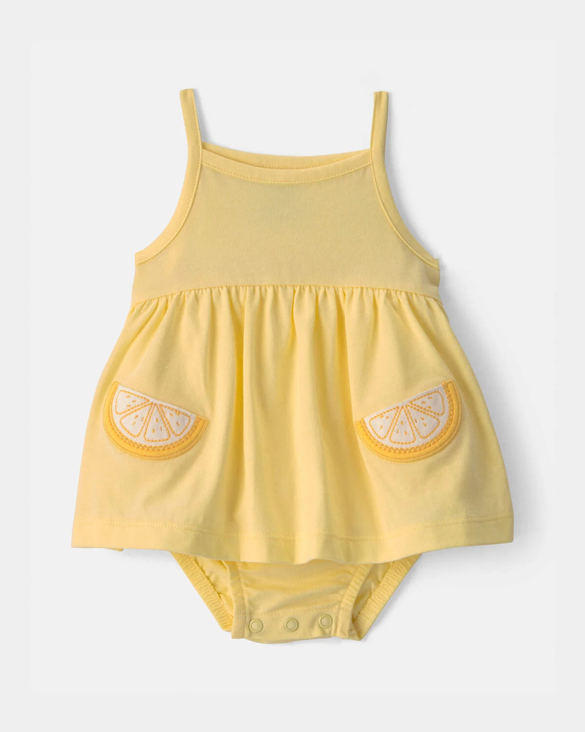 Baby Girl Lemon Sleeveless Bodysuit Dress - Yellow | Carter's Inc